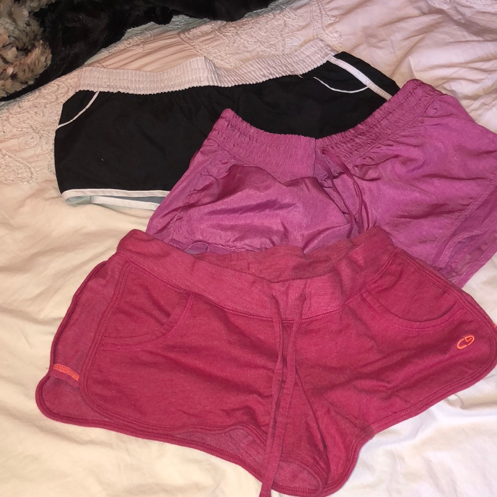 Two work out short one swim shorts